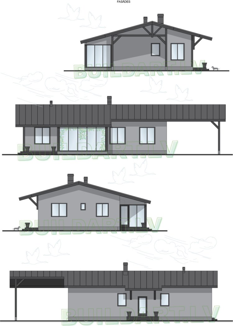 Dzīvojamās mājas projekts "Daila" - fasādes