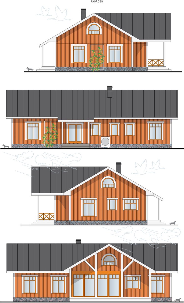Dzīvojamās mājas projekts "Anna", fasādes