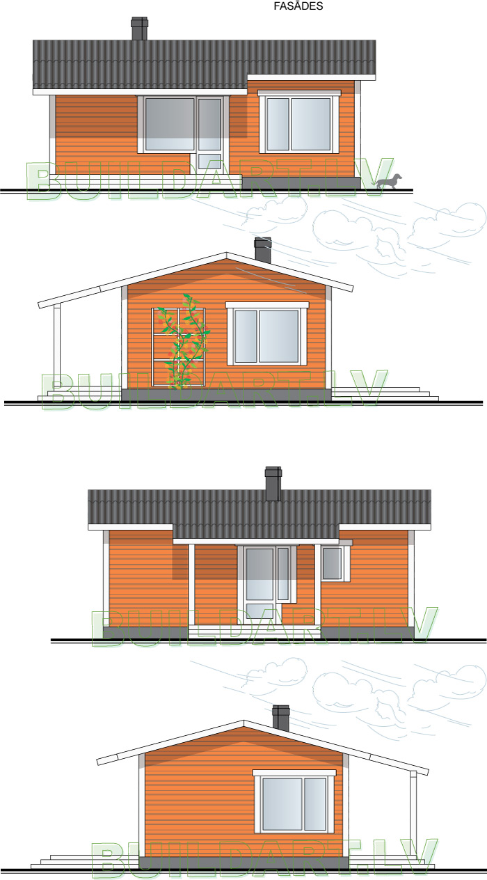 Dzīvojamās mājas projekts "Apelsīns" - fasādes