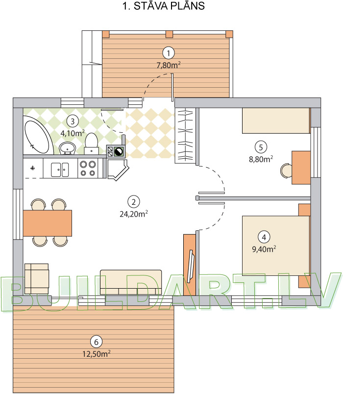 Dzīvojamās mājas projekts "Apelsīns" - plāns