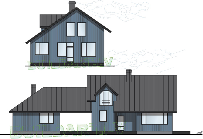 Dzīvojamās mājas projekts “Vilnis”, 180m2 – BUILDART.LV