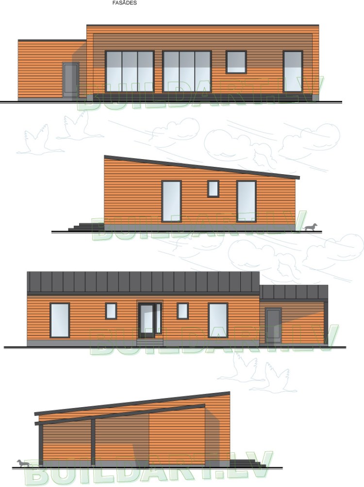 Dzīvojamās mājas projekts "Leo" - fasādes