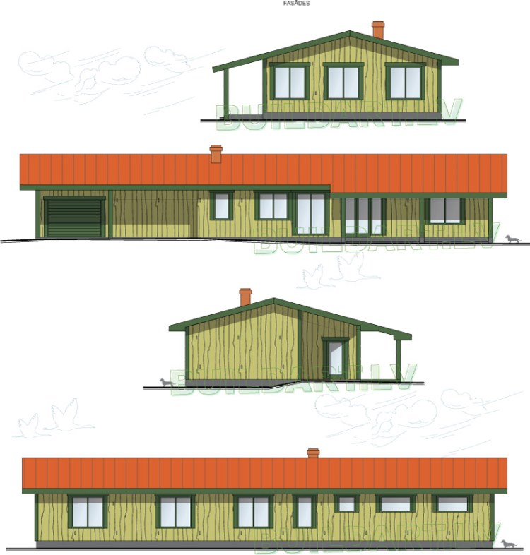 Dzīvojamās mājas projekts "Nora", fasādes