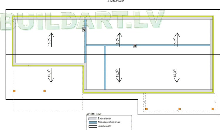 Dzīvojamās mājas projekts "Nora", jumta plāns