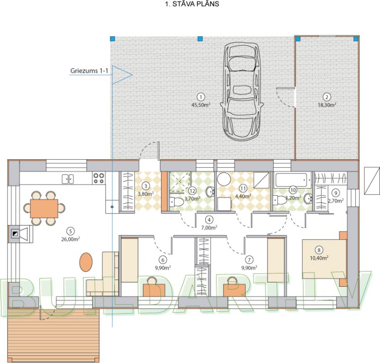 Mājas projekts "Laimdota" - plāns