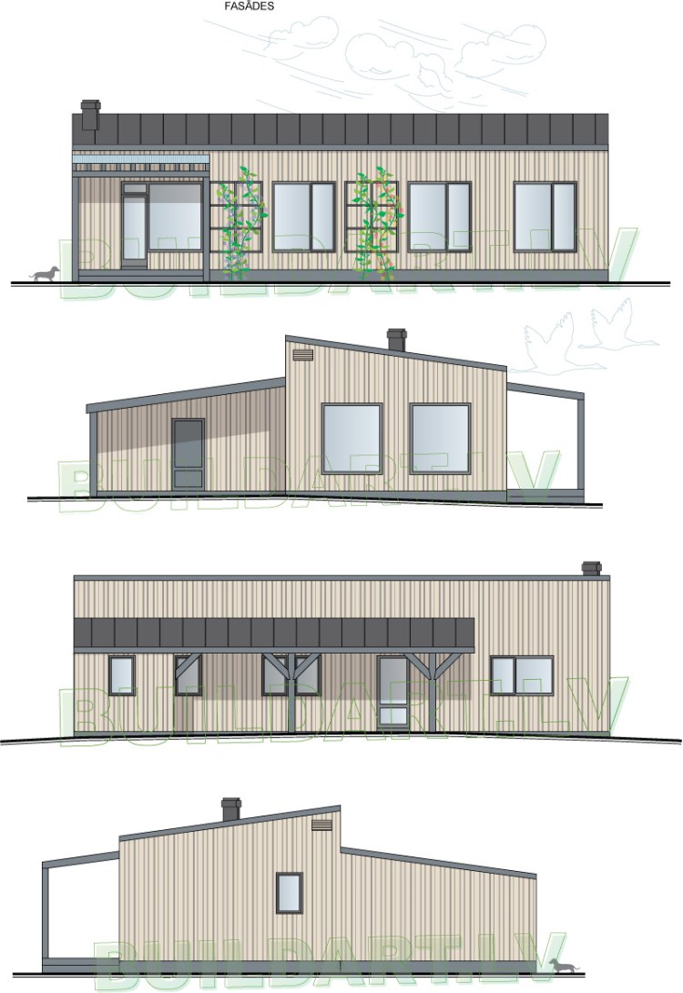 Mājas projekts "Laimdota" - fasādes