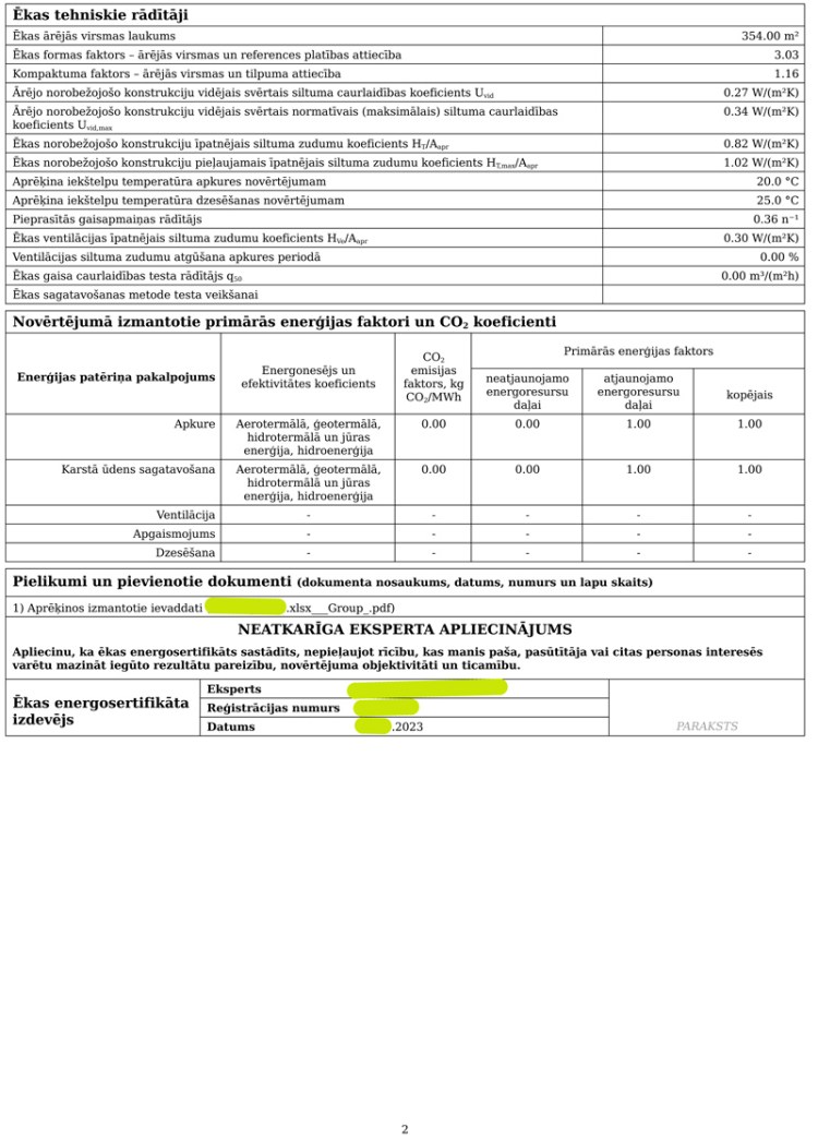 Mājas projekts "Aldis energo" - energoefektivitātes aprēķins