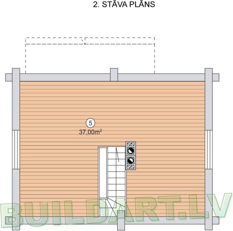 Pirts projekts "Ērika" - 2. stāva plāns