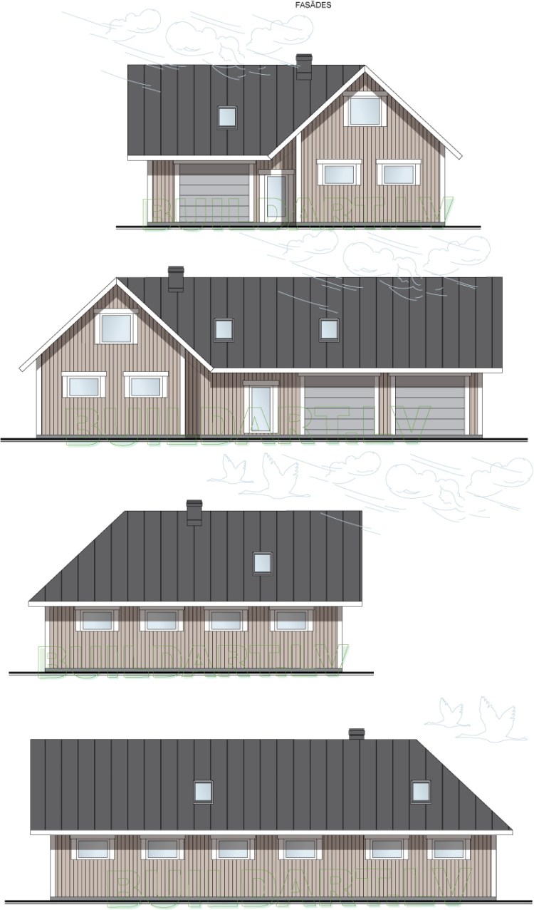 Saimniecības ēkas - darbnīcas projekts "Daniels" - fasādes