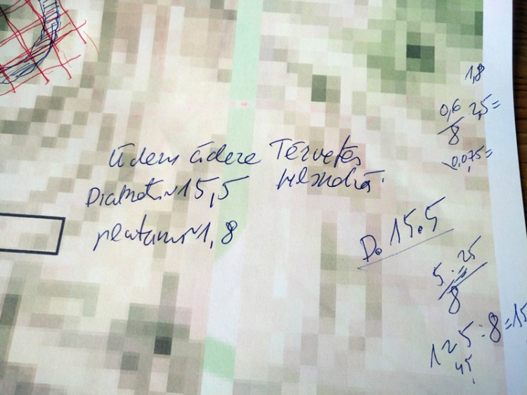 Āderu noteikšana, Tērvetes pilskalna apļveida ūdens ādere