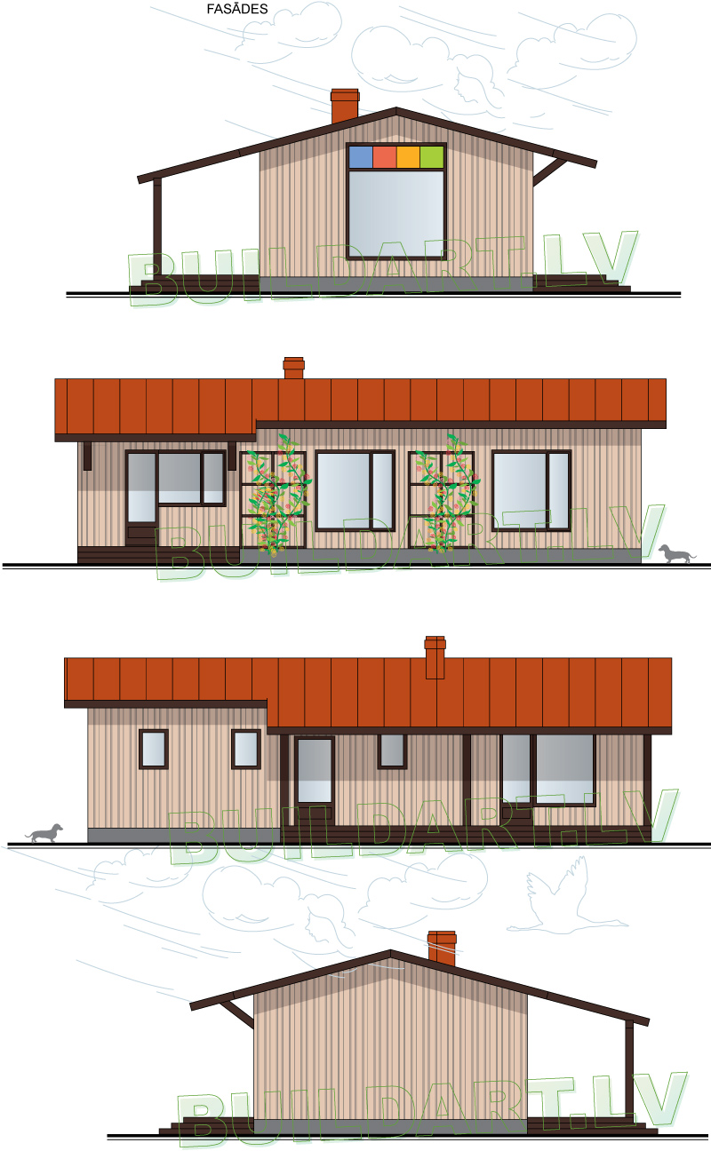Ekonomiskas mājas projekts "Severīns", fasādes
