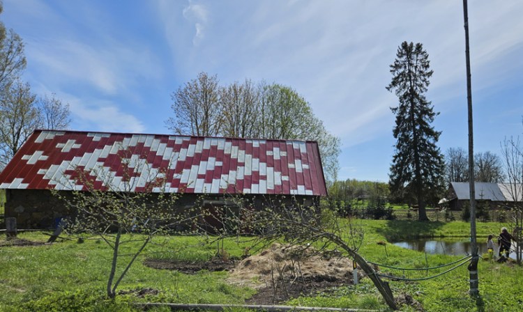 Mājas ar rakstainiem jumtiem