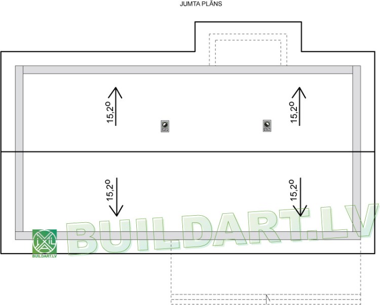 Mājas projekts "Izabella" - jumta plāns