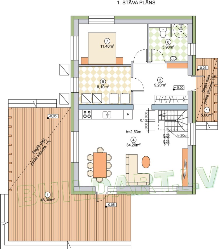 Mājas projekts "Aldis Black" - plāns