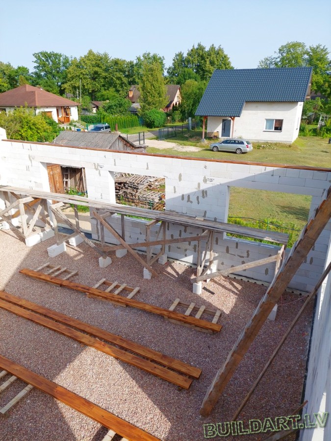 Dzīvojamās mājas projekts "Elza" - būvniecības procesa foto