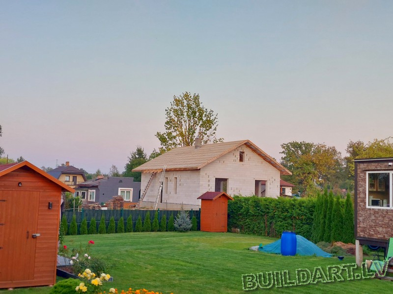 Dzīvojamās mājas projekts "Elza" - būvniecības procesa foto