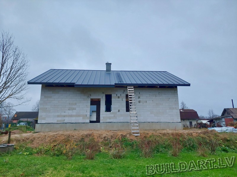 Dzīvojamās mājas projekts "Elza" - būvniecības procesa foto