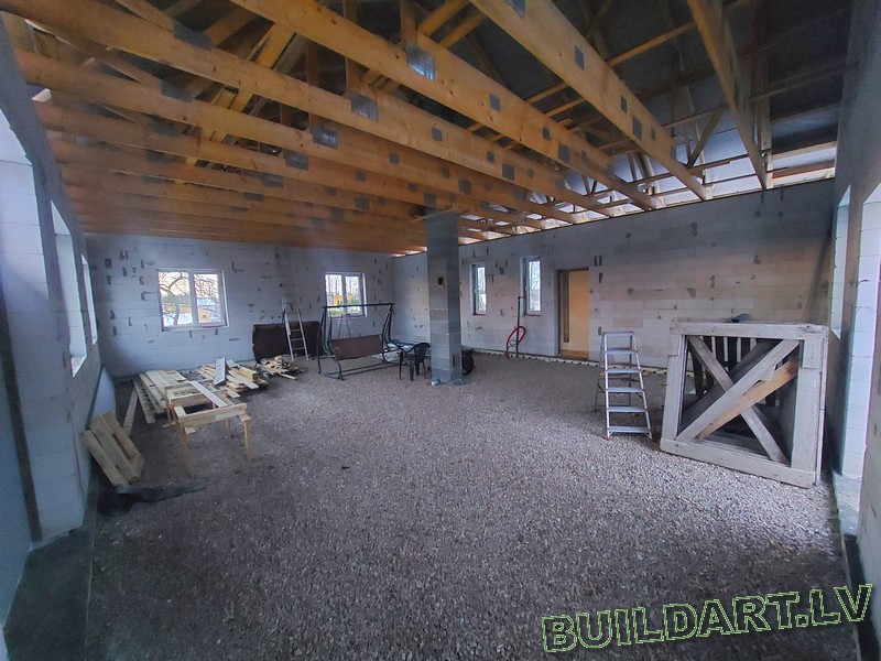 Dzīvojamās mājas projekts "Elza" - būvniecības procesa foto