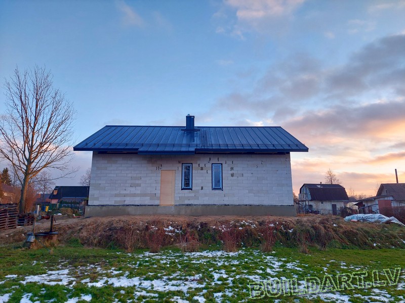 Dzīvojamās mājas projekts "Elza" - būvniecības procesa foto