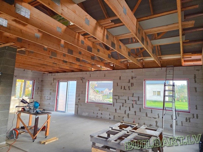 Dzīvojamās mājas projekts "Elza" - būvniecības procesa foto