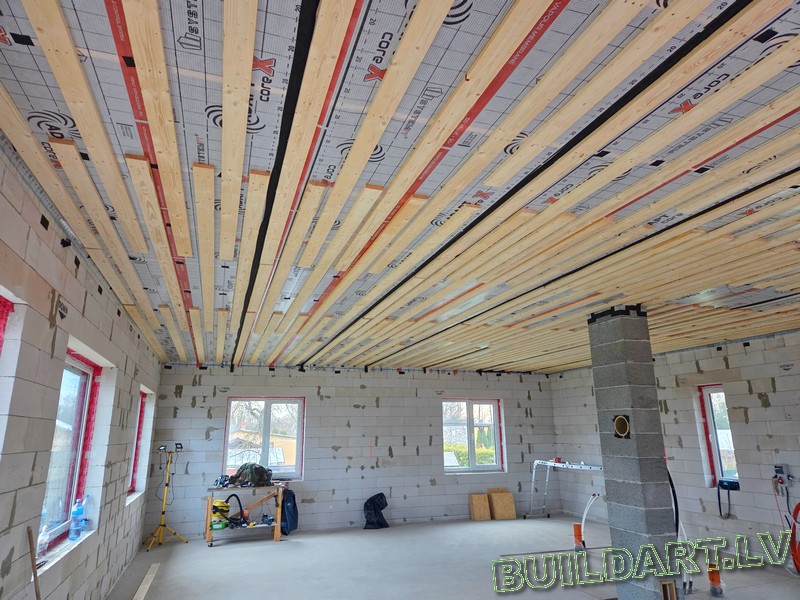 Dzīvojamās mājas projekts "Elza" - būvniecības procesa foto