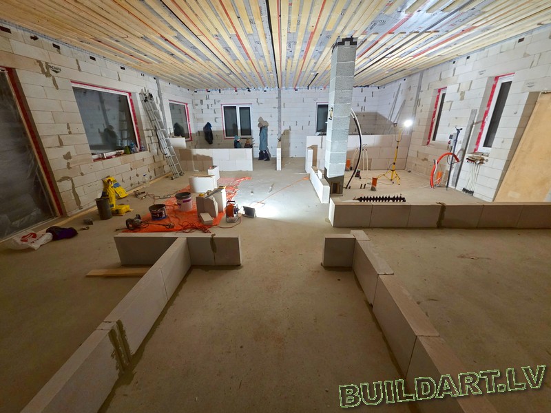 Dzīvojamās mājas projekts "Elza" - būvniecības procesa foto