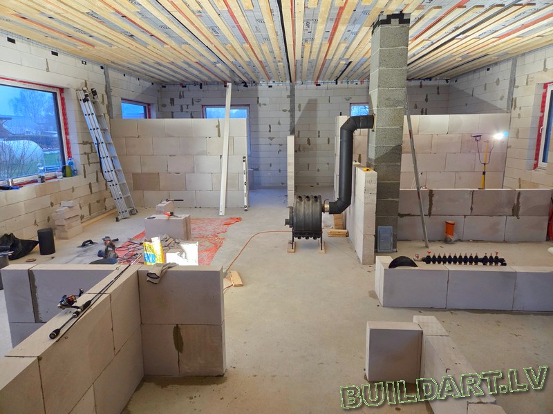 Dzīvojamās mājas projekts "Elza" - būvniecības procesa foto