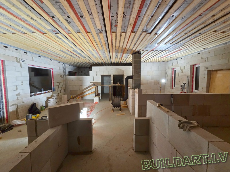 Dzīvojamās mājas projekts "Elza" - būvniecības procesa foto