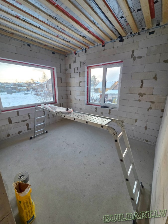 Dzīvojamās mājas projekts "Elza" - būvniecības procesa foto