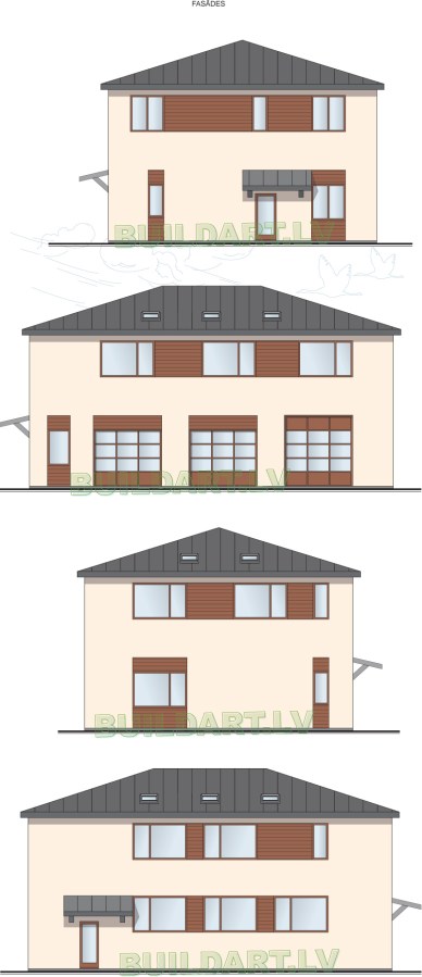 Multifunkcionāla ēka "Dzintars 2" - fasādes