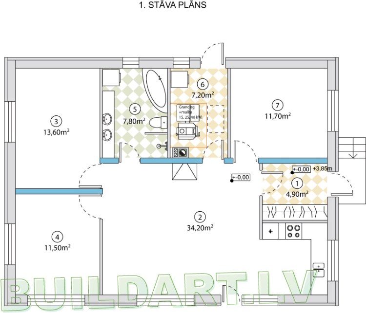 Dzīvojamās mājas projekts "Elza" - plāns