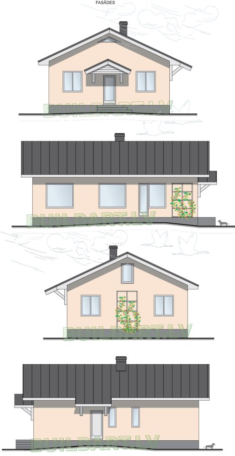 Dzīvojamās mājas projekts "Elza" - fasādes