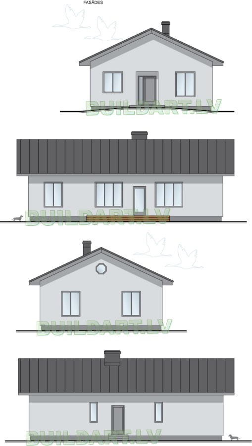 Dzīvojamās mājas projekts "Elza" - fasādes otrai versijai