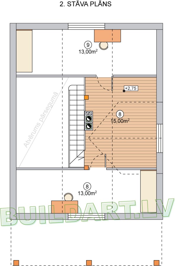 Projekts "Kristiāna" - 2.stāva plāns