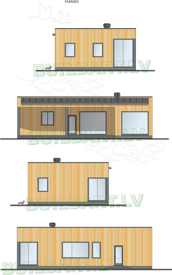 Dzīvojamās mājas projekts "Selga" - fasādes