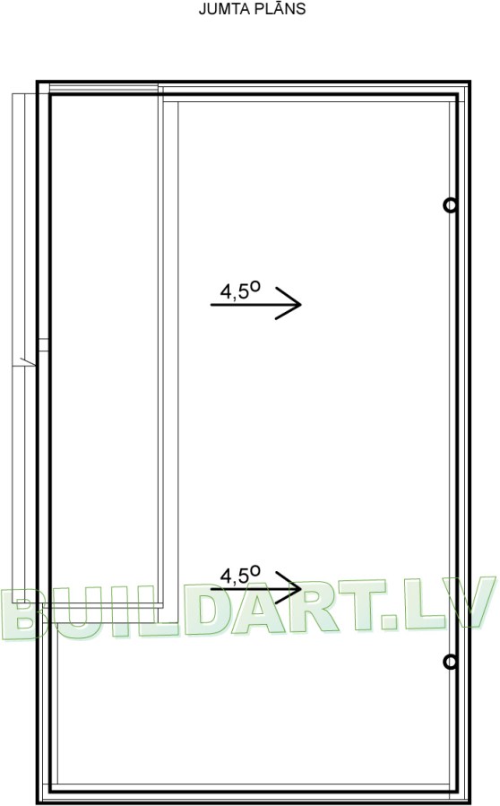 Dzīvojamās mājas projekts "Selga" - jumta plāns