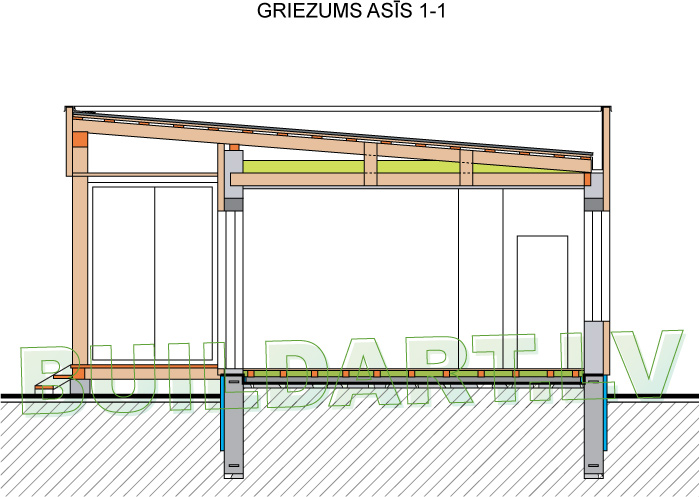 Dzīvojamās mājas projekts "Selga" - griezums