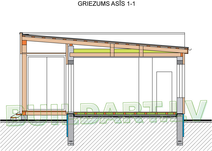 Dzīvojamās mājas projekts "Selga" - griezums