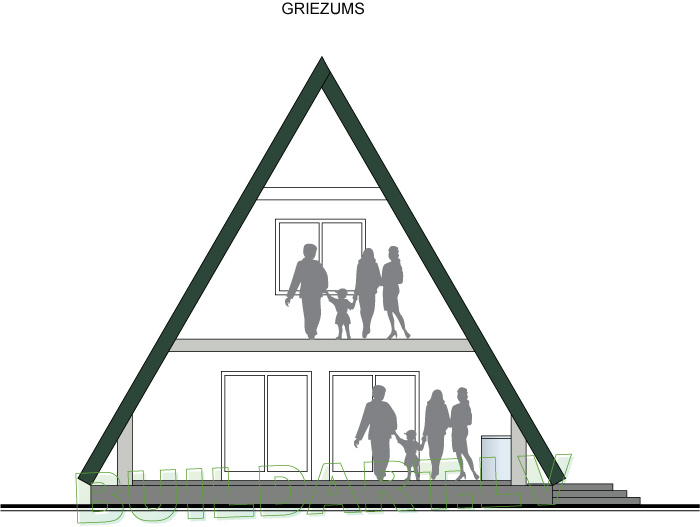 Mājas projekts "Sendija" - griezums
