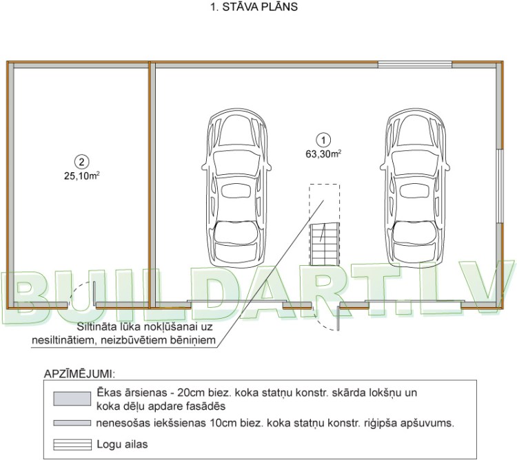 Saimniecības ēkas projekts "Mednis" - plānojums