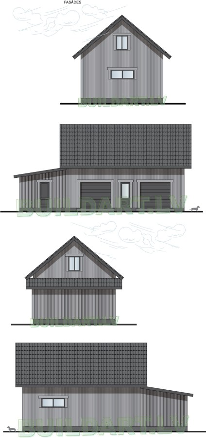 Saimniecības ēkas projekts "Mednis" - fasādes